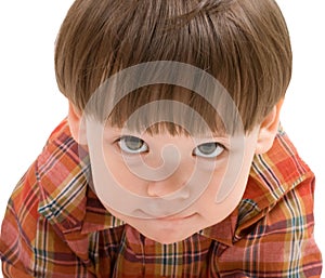 Face of a kid looking at you