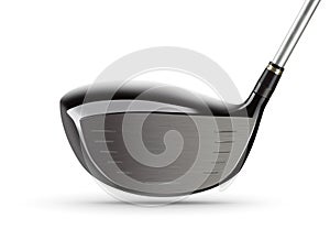 Face of Large Driver Golf Club on White Background photo