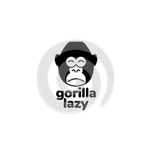 Face lazy gorilla logo design