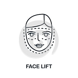 Face Lift icon from plastic surgery collection. Simple line element Face Lift symbol for templates, web design and infographics