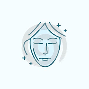 Face lift surgery beauty field outline icon