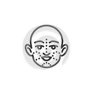 Face lift surgery line icon