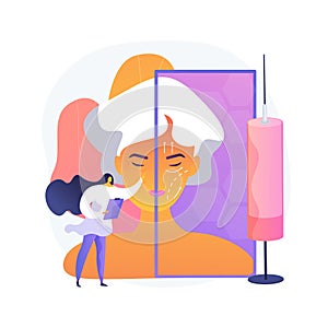 Face lifting abstract concept vector illustration.