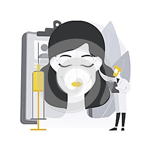 Face lifting abstract concept vector illustration.