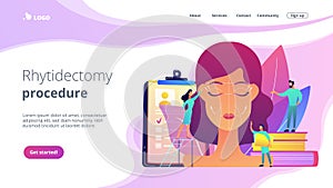 Face lifting concept landing page.