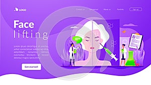 Face lifting concept landing page