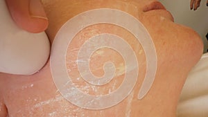 Face liposuction. Woman Having Facial Toxin Release Massage. Light Skin Treatment, The Woman In The Beauty Salon