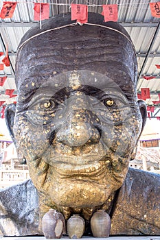 Face of Luang Phor Tuad Monk Statue, Mae Takrai Temple, Chiangmai