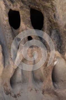 Face made of caves