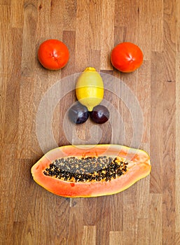 Face made of fruits