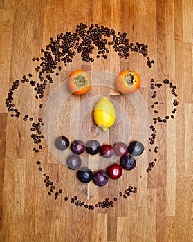 Face made of fruits