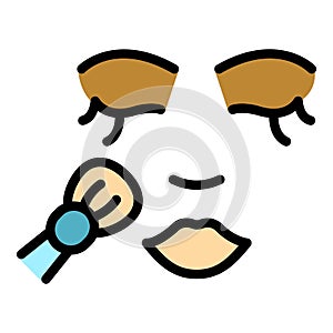 Face makeup brush icon vector flat