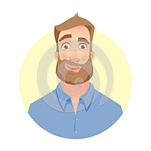 Face of man with beard