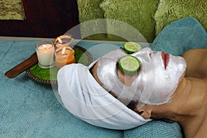 face mask and cucumber