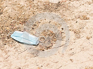 A face mask on the floor