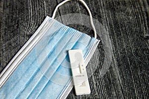 Face Mask and Negative COVID-19 test display