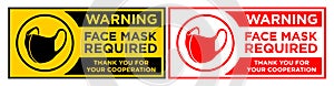 Face mask required sign photo