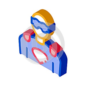 Face Mask Super Hero isometric icon vector illustration