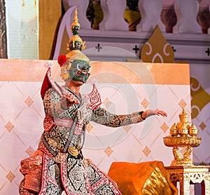 Face mask with traditional thai costume in Bangkok