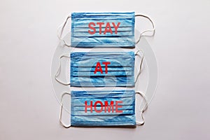 Face Masks with words - Stay At Home