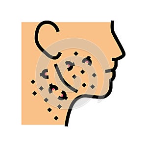 face neck ingrown hair color icon vector illustration