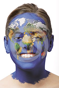 Face paint - world map