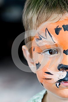 Face painted boy