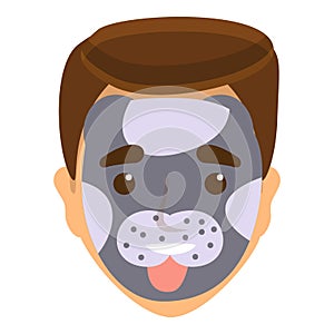 Face painting dog icon, cartoon style