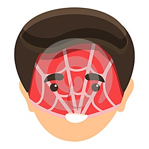 Face painting spider mask icon, cartoon style