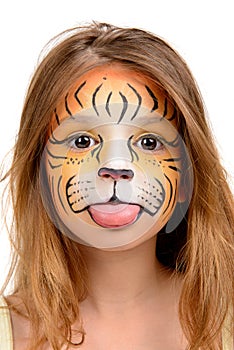 Face painting tiger