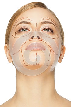 Face before plastic surgery operation