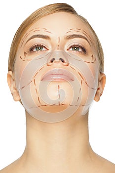 Face before plastic surgery operation photo