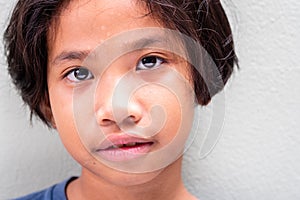 Face of Poor Thai Girl Child Abandonment photo