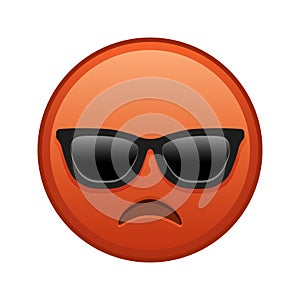 Face pouting lips with sunglasses Large size of red emoji smile