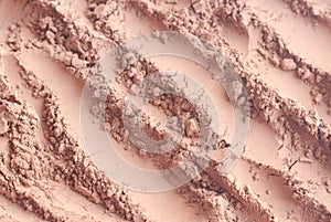 Face powder (bronzer, brusher) texture close-up. Make-up background.