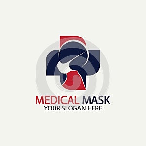 Face protection  Mask Vector logo. Medical Mask logo vector icon illustration design