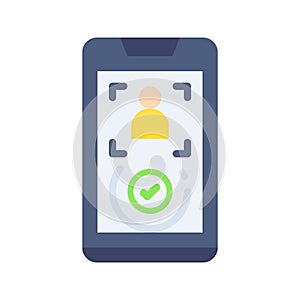 Face Recognition Approved Icon Image.