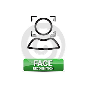 Face Recognition Button Access Control System Scanning Technology Biometrical Identification Concept