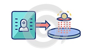 Face Recognition Identity Scan Technology Icon, vector design Generative AI