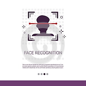 Face Recognition System Biometric Identification Concept Web Banner With Copy Space