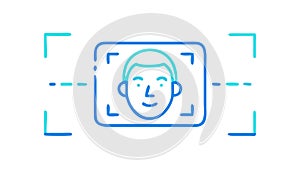 Face Recognition System: Biometric Identity Scan, vector design Generative AI