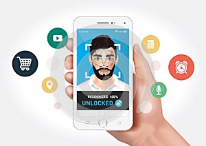 Face recognition system integrated with the mobile application.