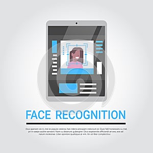 Face Recognition Technology Digital Tablet Security System Scanning African American Female User Biometric