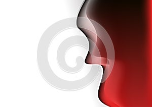 Face Red Soft Background Vector Illustration Design