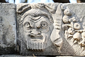 Face Relief in Bodrum Castle, Mugla, Turkey