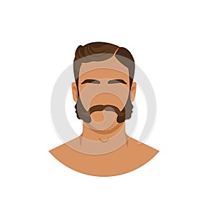 Face of retro man with mustache and sideburns