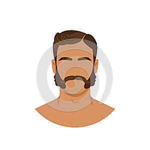 Face of retro man with mustache and sideburns photo