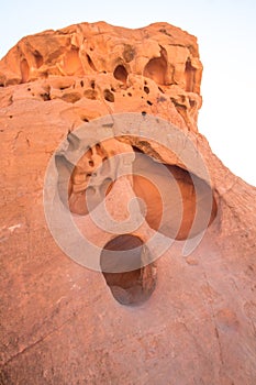 Face In The Rock Sandstone Wind Erosion