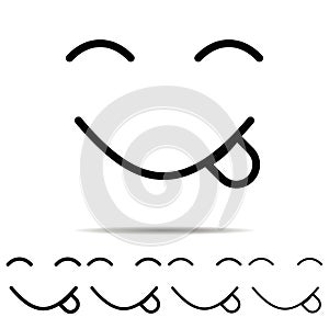 Face, savoring, food different shapes icon. Simple thin line, outline vector of emotion icons for UI and UX, website or mobile