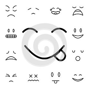 Face, savoring, food flat vector icon in emotions pack